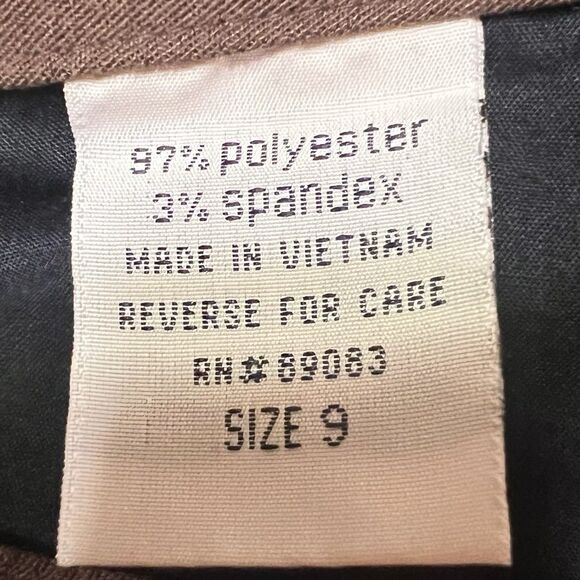 l.e.i. Brown Flare Pants Satin Belt Size 9 Y2K Vintage Fall Layering Retro - Picture 10 of 11